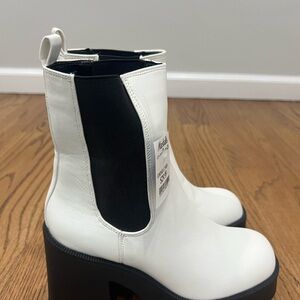 Madden Girl White and Black Ankle Booties